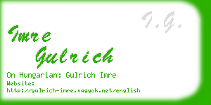 imre gulrich business card